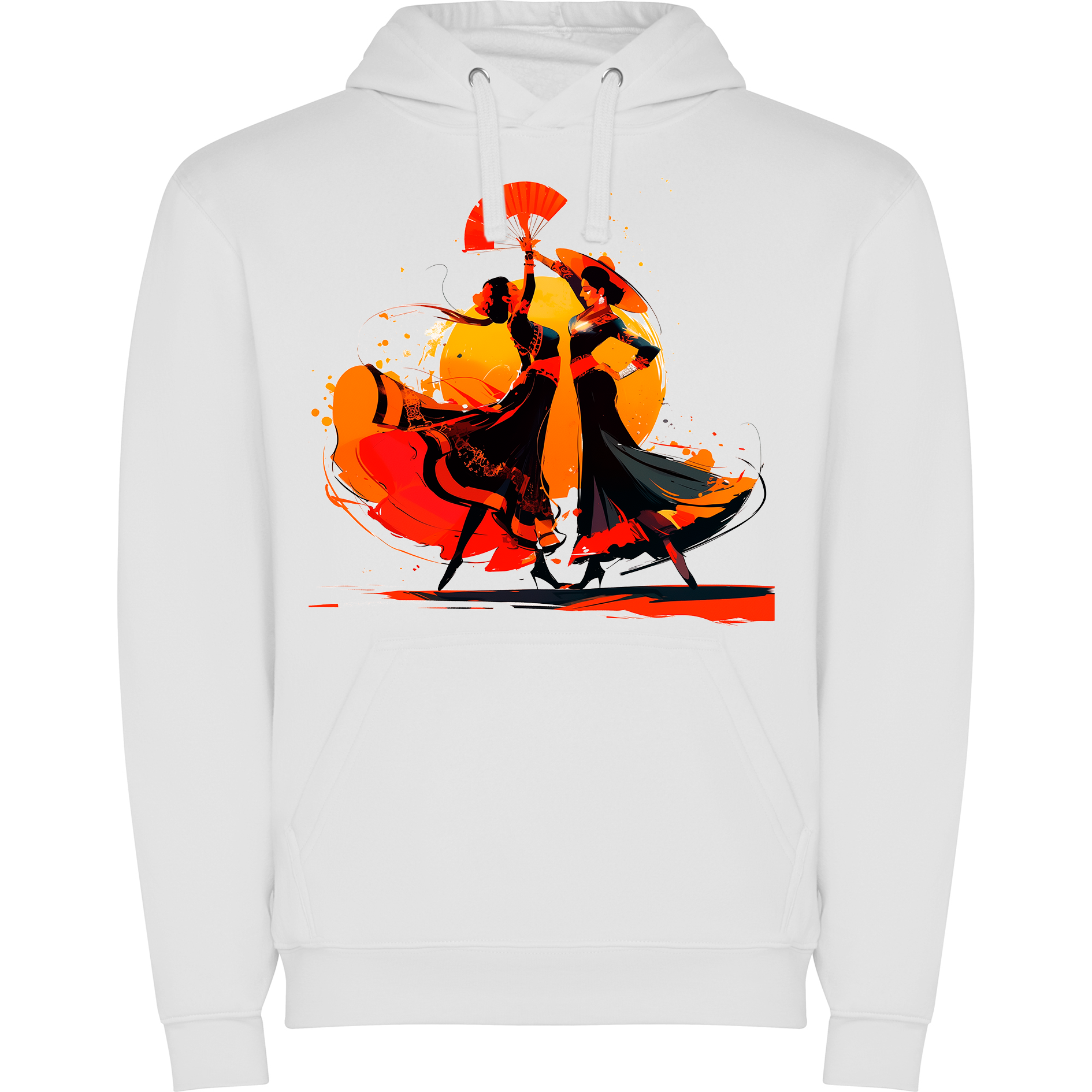 Sudadera con estampado gráfico "Pareja bailando flamenco"
