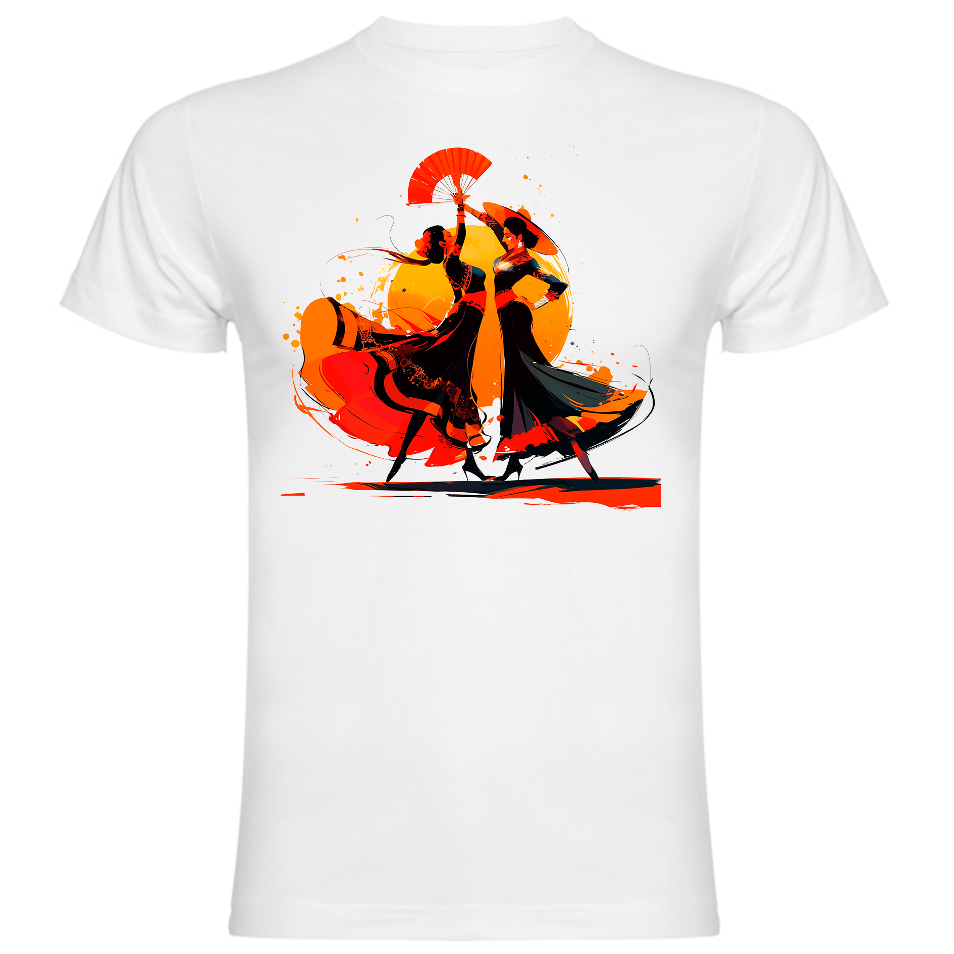 Sudadera con estampado gráfico "Pareja bailando flamenco"