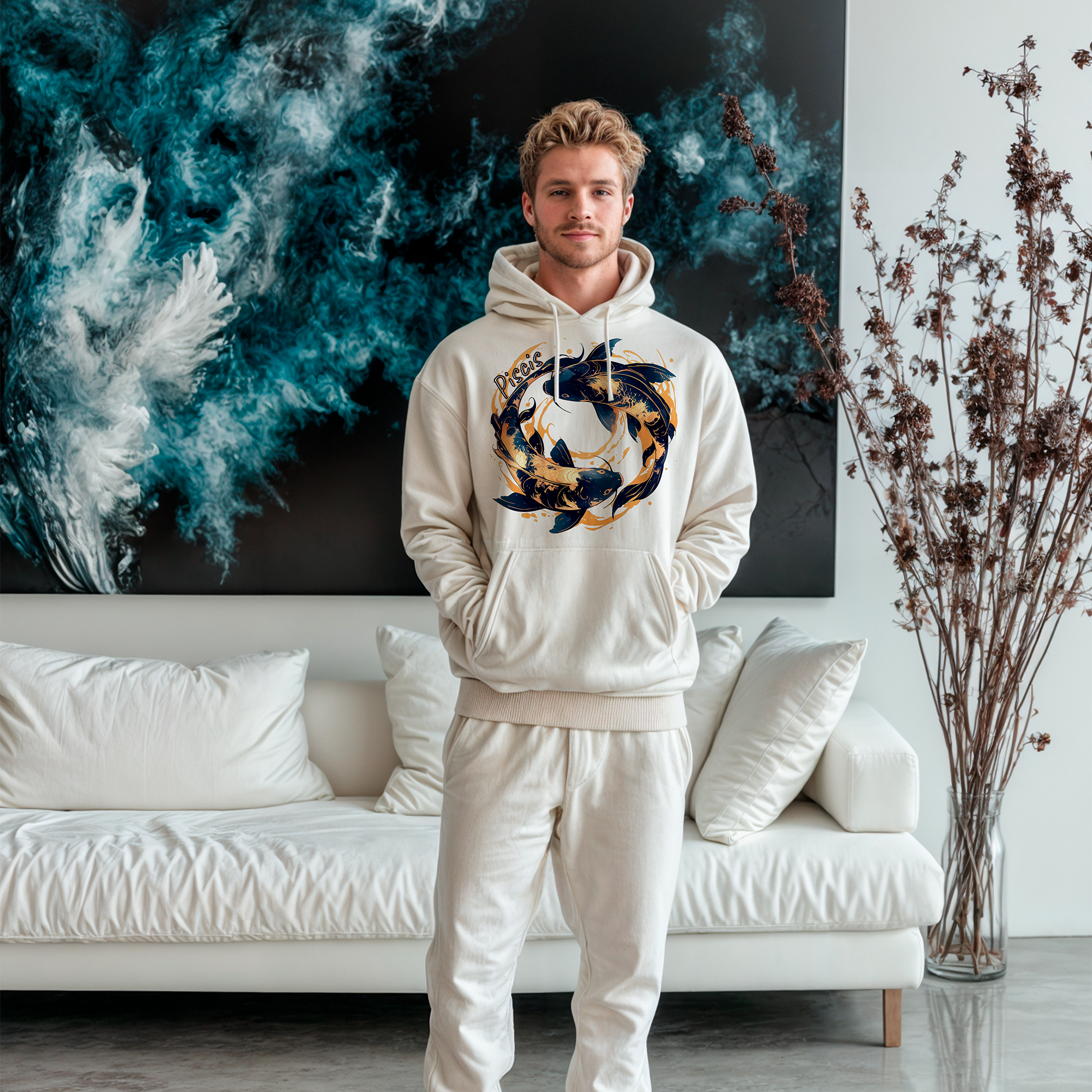 Sudadera con estampado gráfico "Piscis"