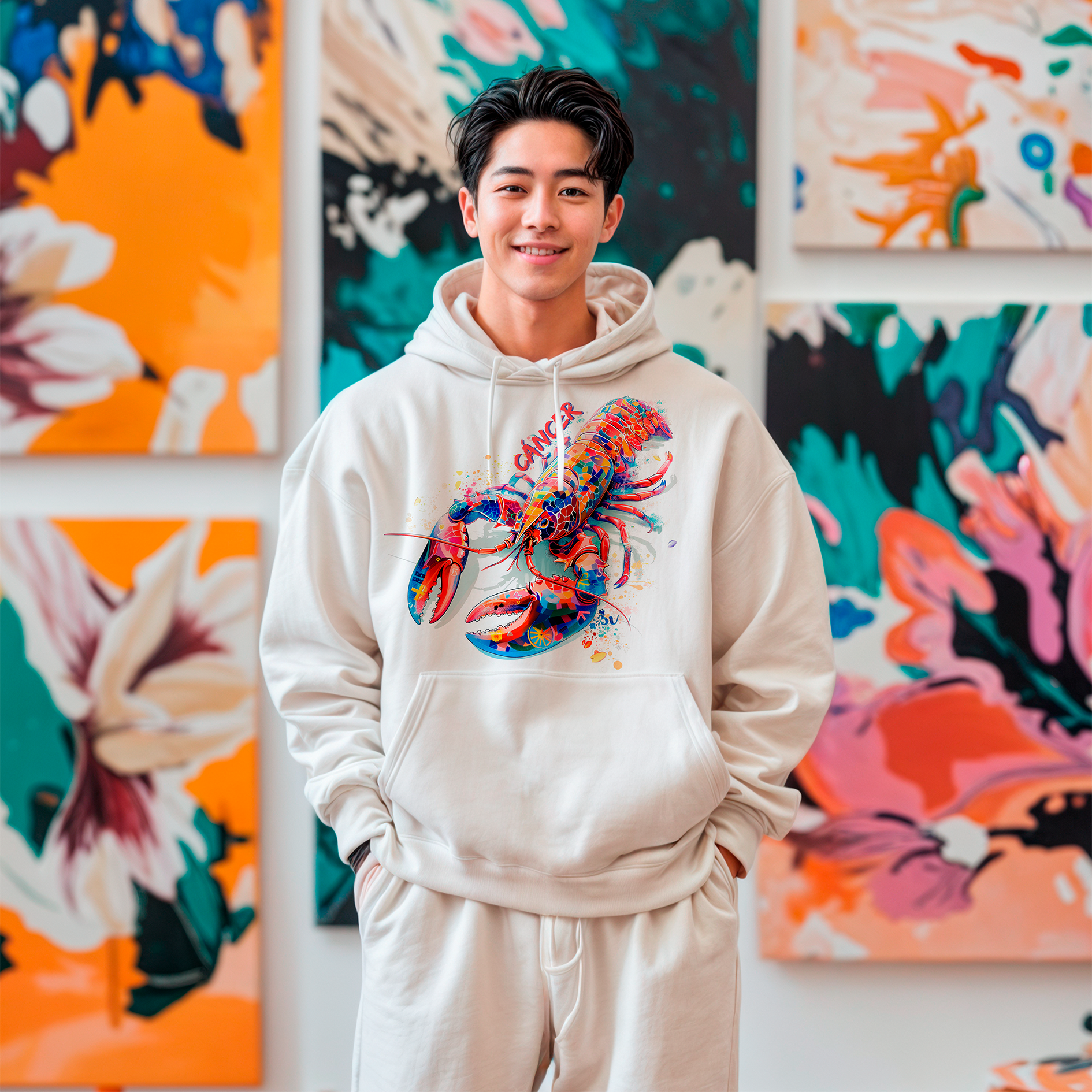 Sudadera con estampado gráfico "Signo de Cáncer"