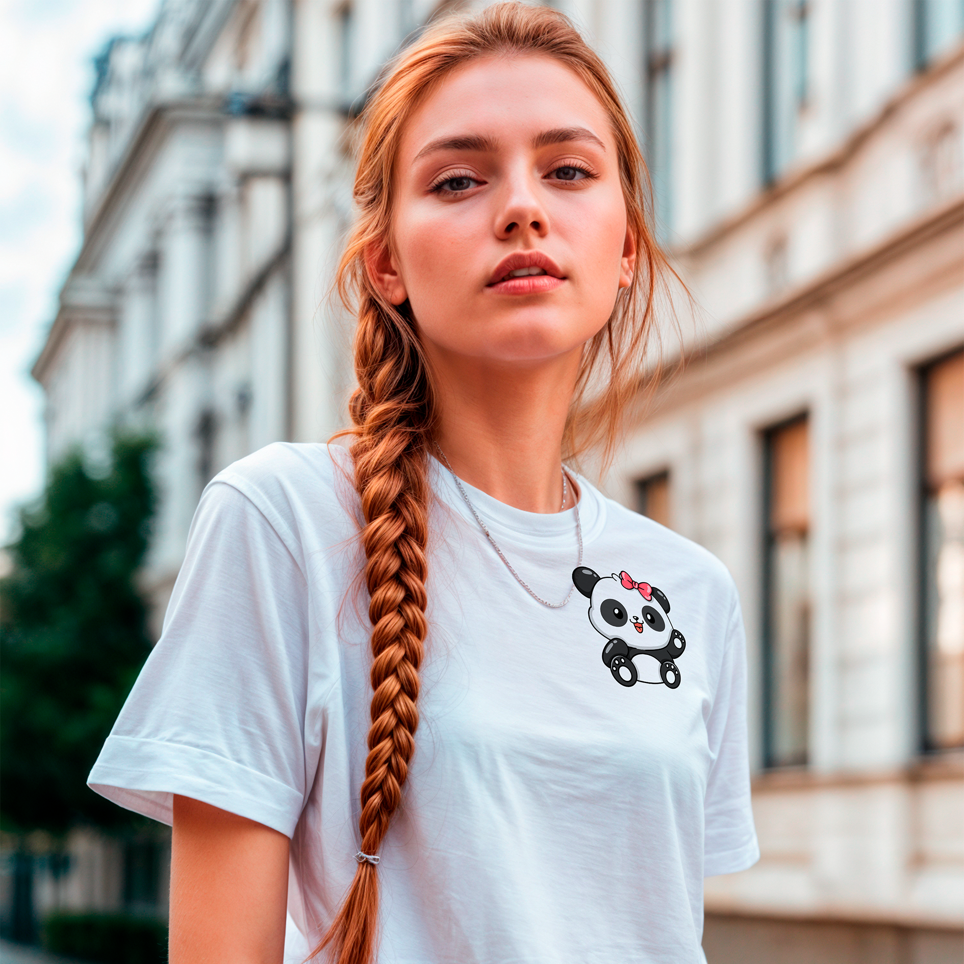 Sudadera con estampado gráfico "Panda Enamorada"