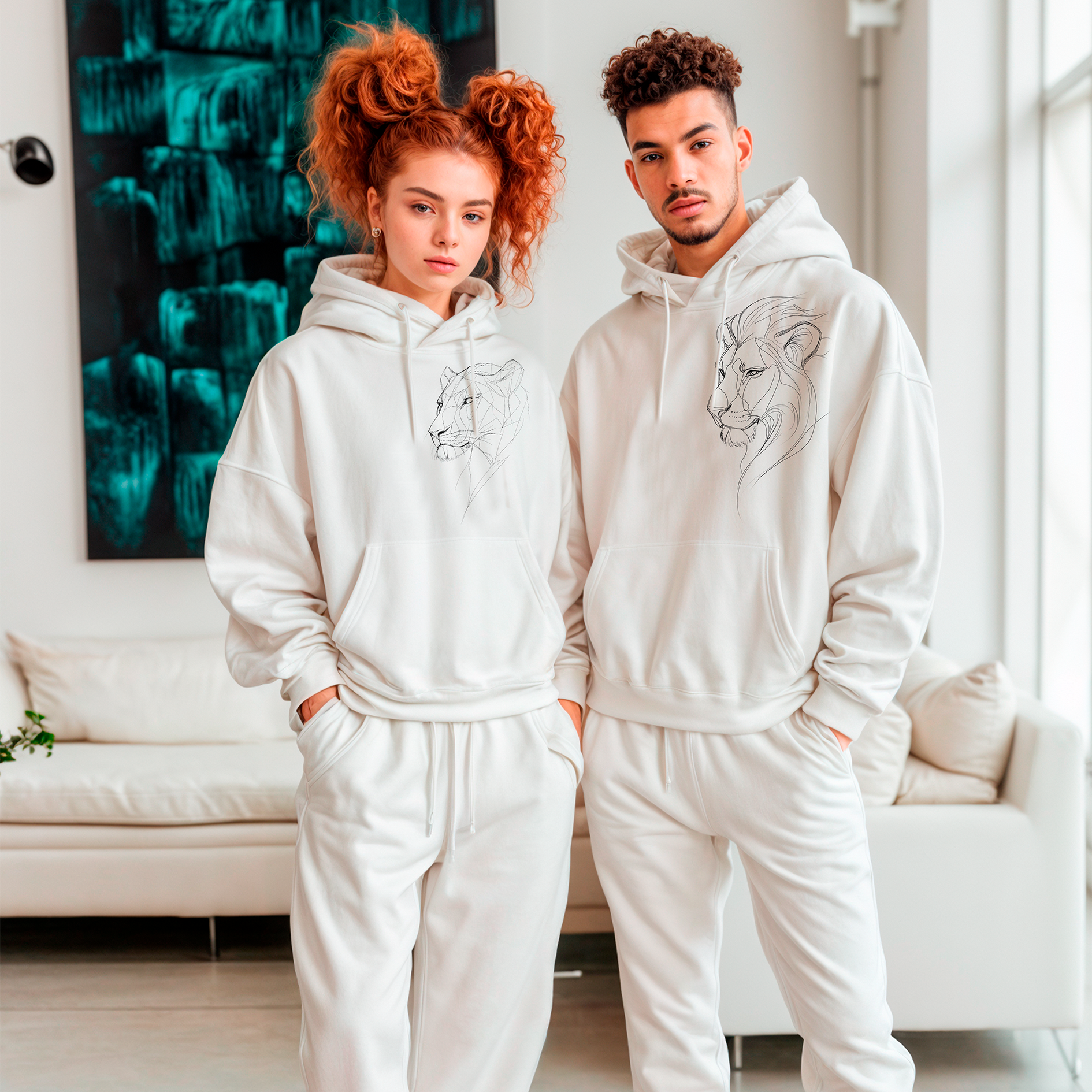 Sudadera con estampado gráfico "El Rey y su Fuerza"