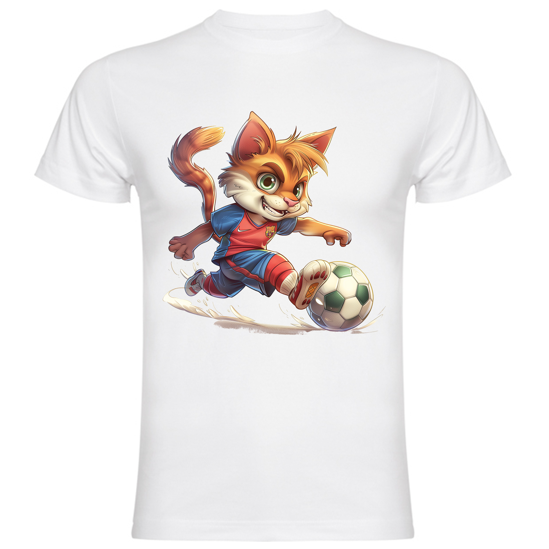 Sudadera con estampado gráfico "Gato jugando al fútbol"
