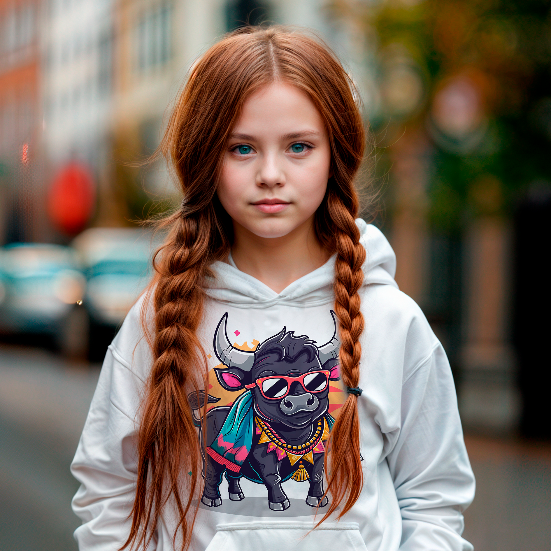 Sudadera con estampado gráfico "Silueta de toro"