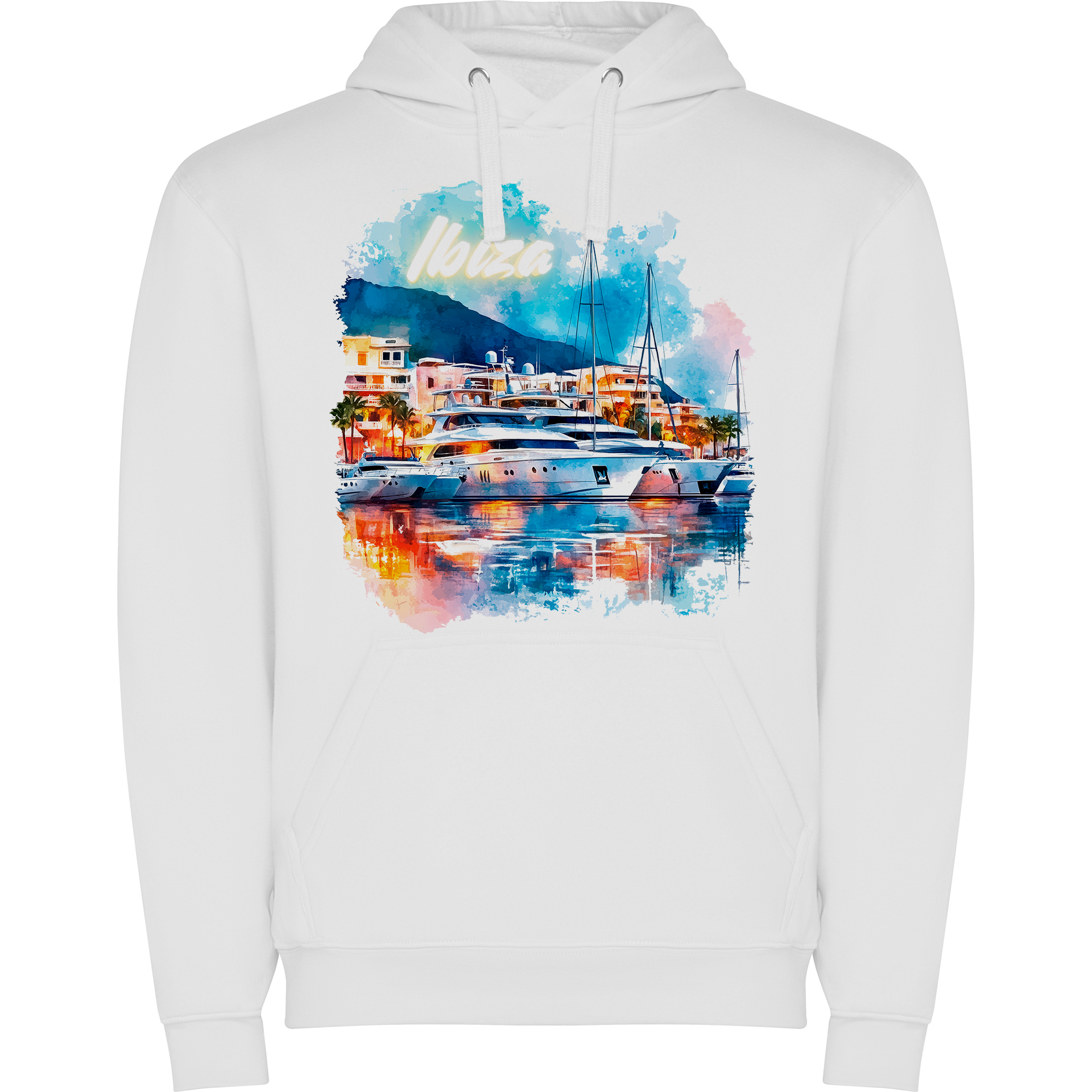 Sudadera con estampado gráfico "Ibiza con yates"