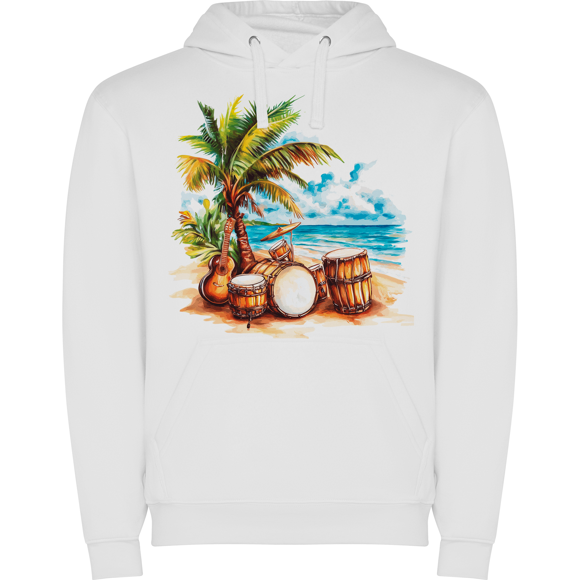 Sudadera con estampado gráfico "Ilustración de una playa"