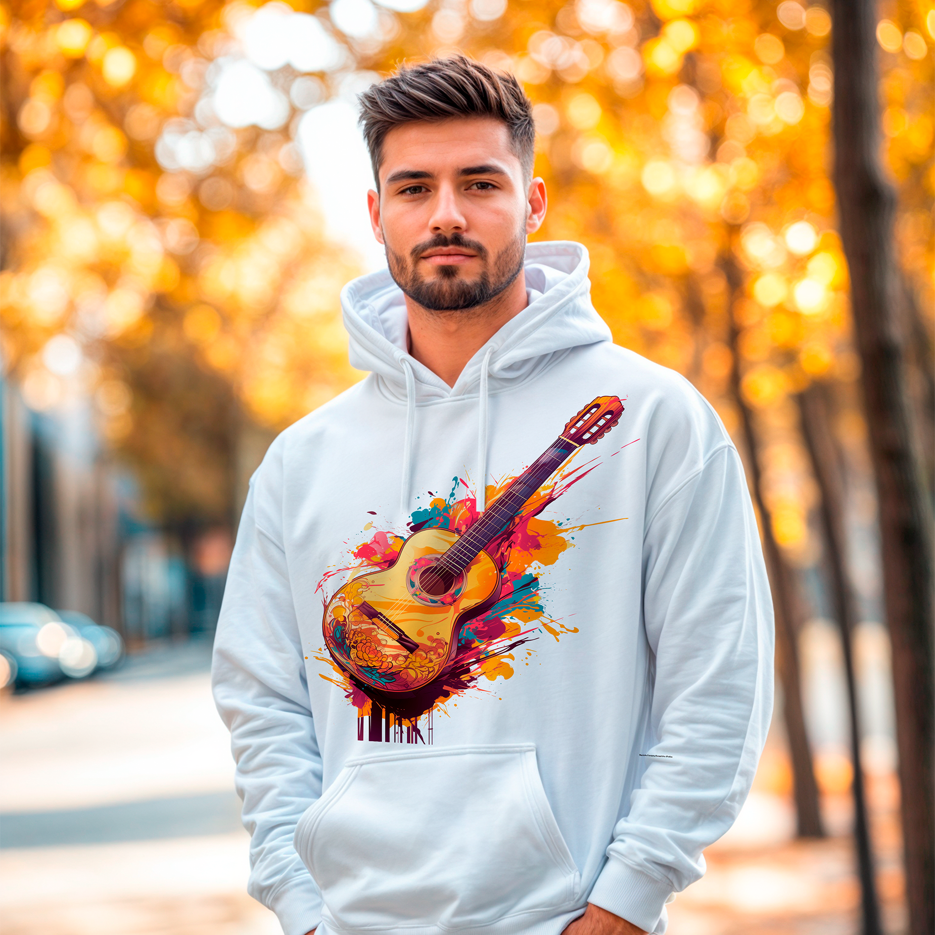 Sudadera con estampado gráfico "Guitarra española"