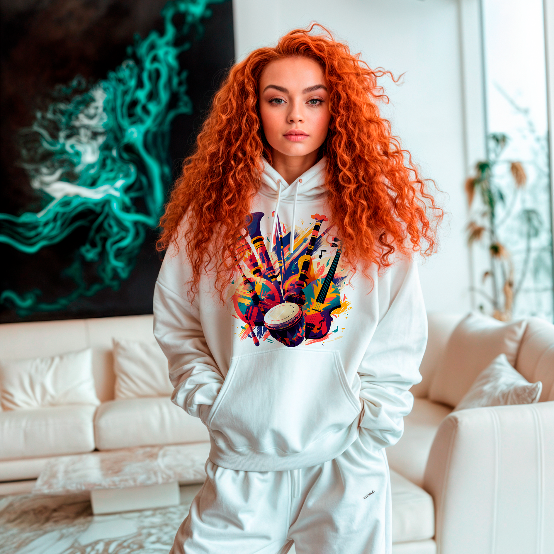 Sudadera con estampado gráfico "Ilustración de mosaico"