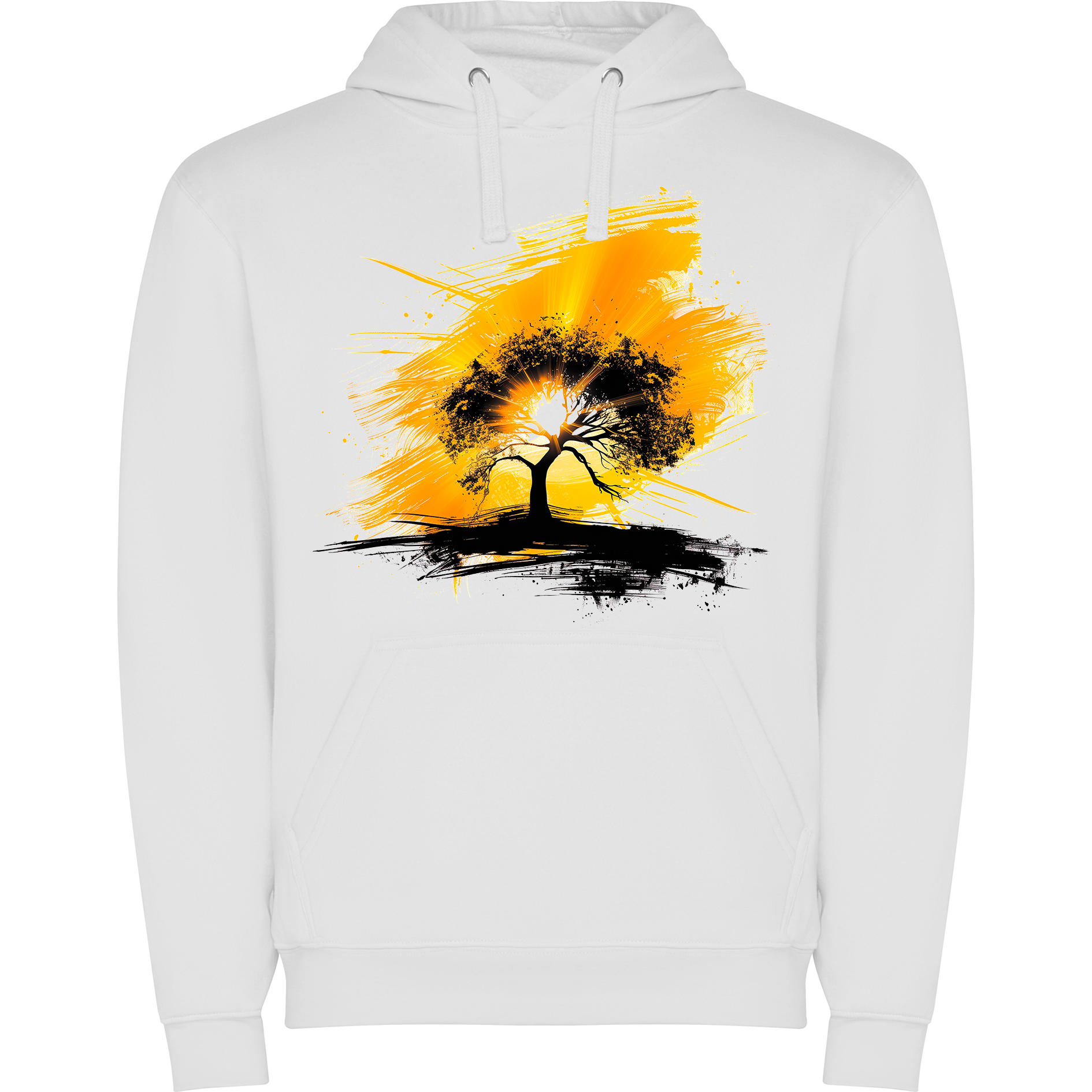 Sudadera con estampado gráfico "Silueta de rayo de sol"