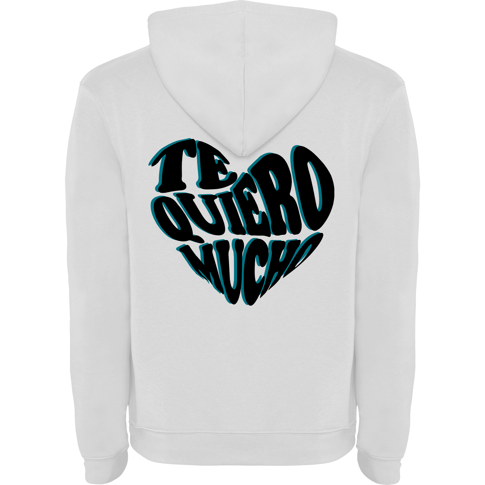 a white hoodie with a heart and the words the weird world printed on it