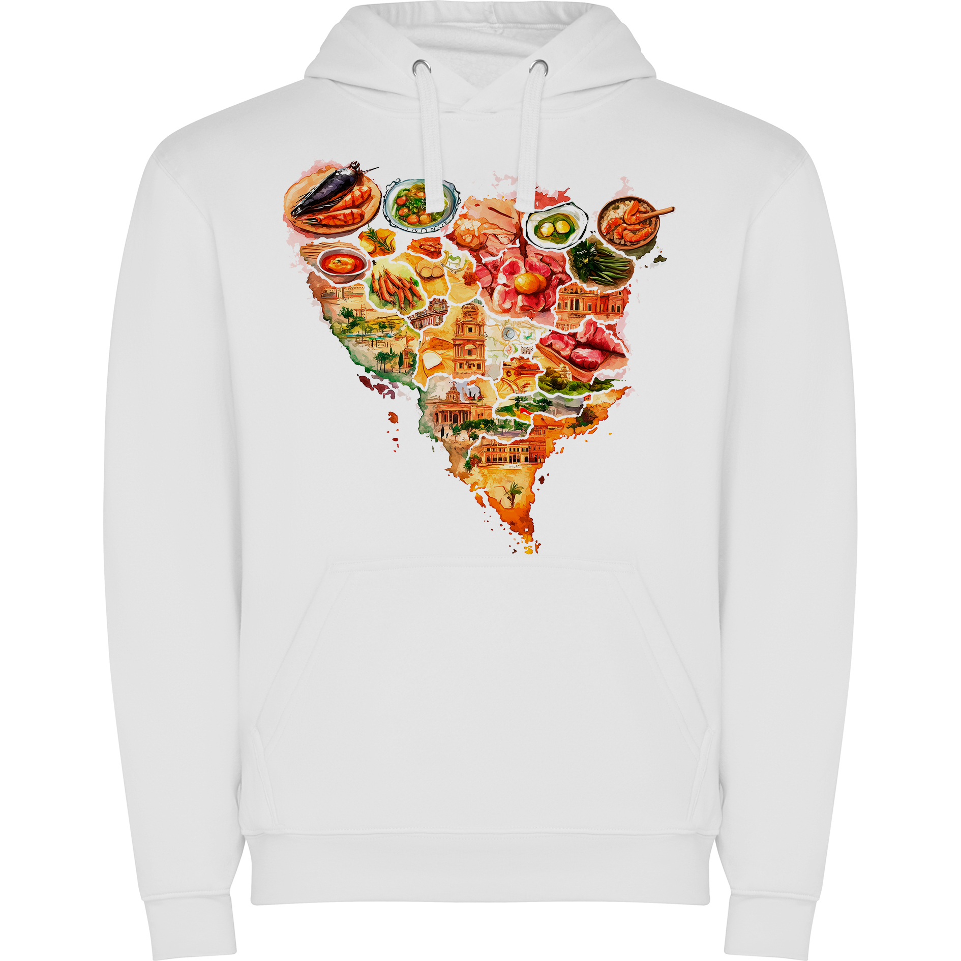Sudadera con estampado gráfico "Mapa gastronómico de España"