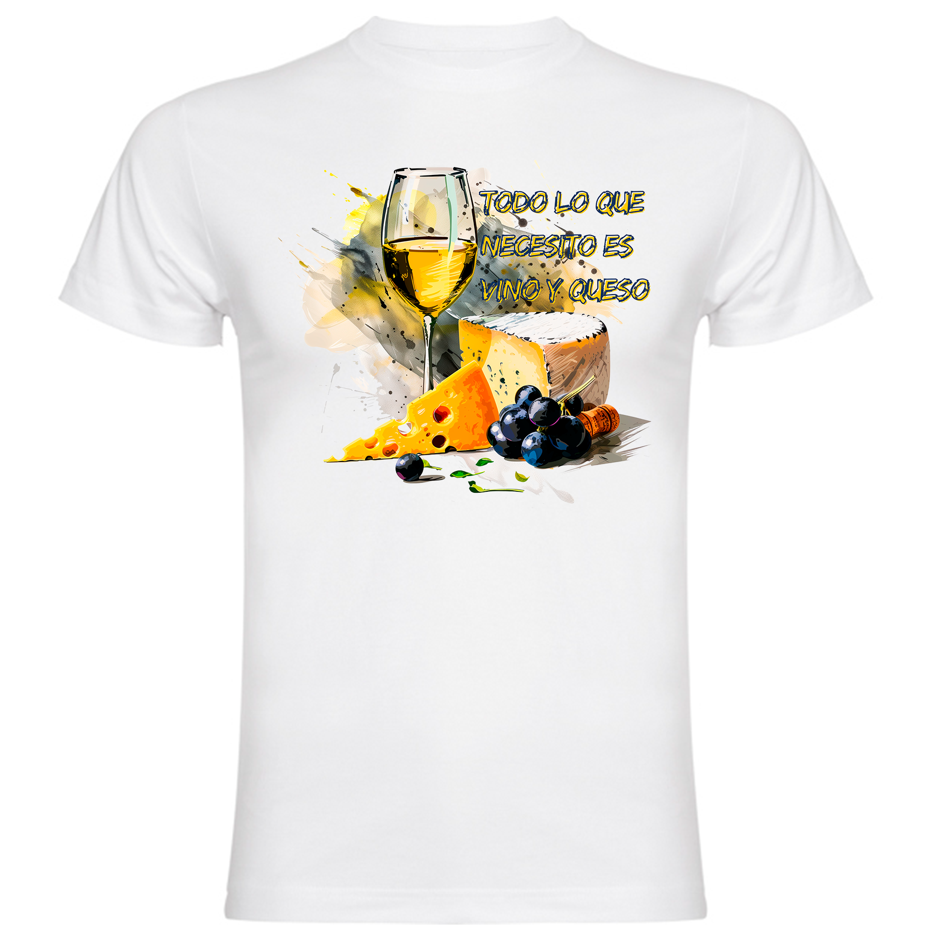 Sudadera con estampado gráfico "Queso con copa de vino"