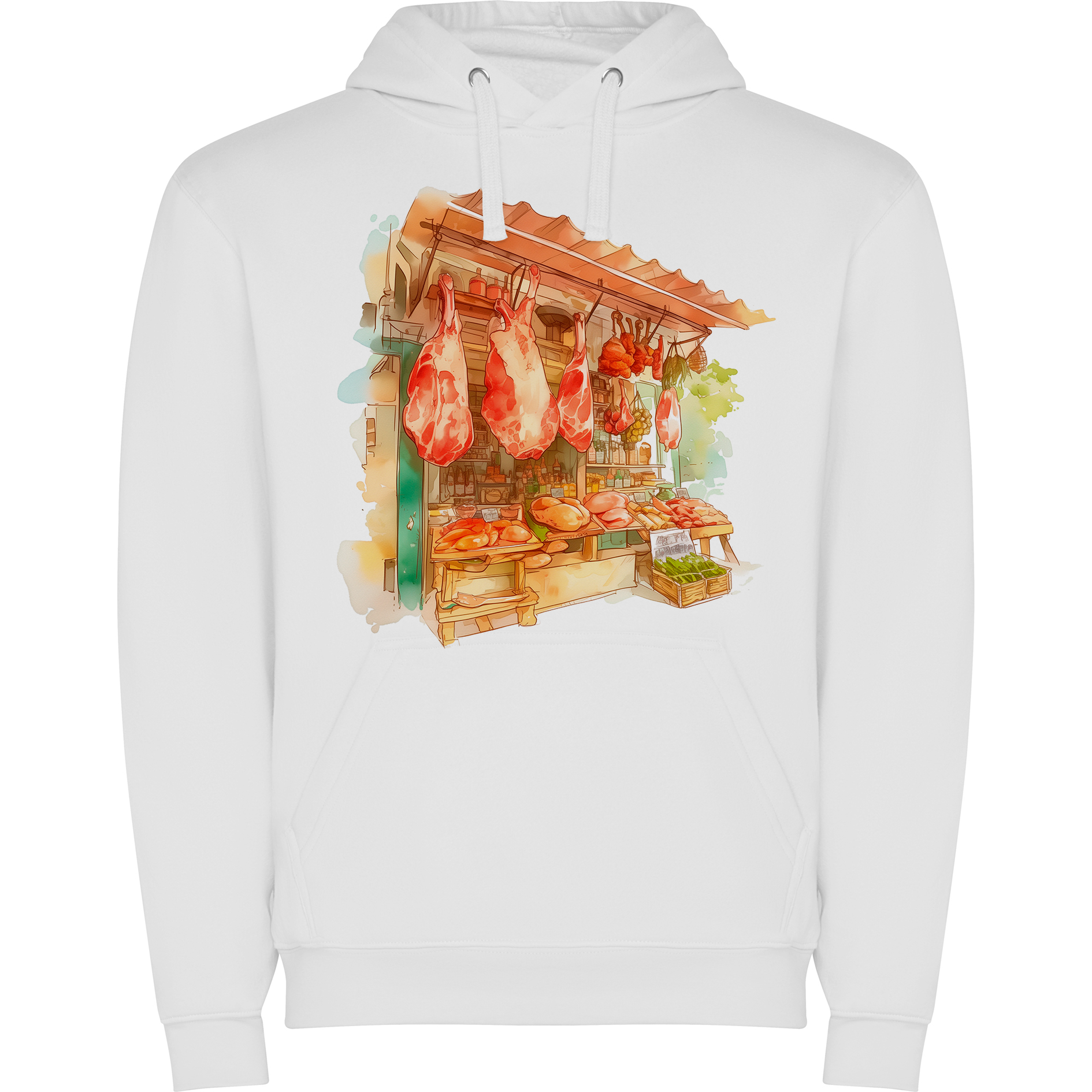 Sudadera con estampado gráfico "Ilustración de jamón"