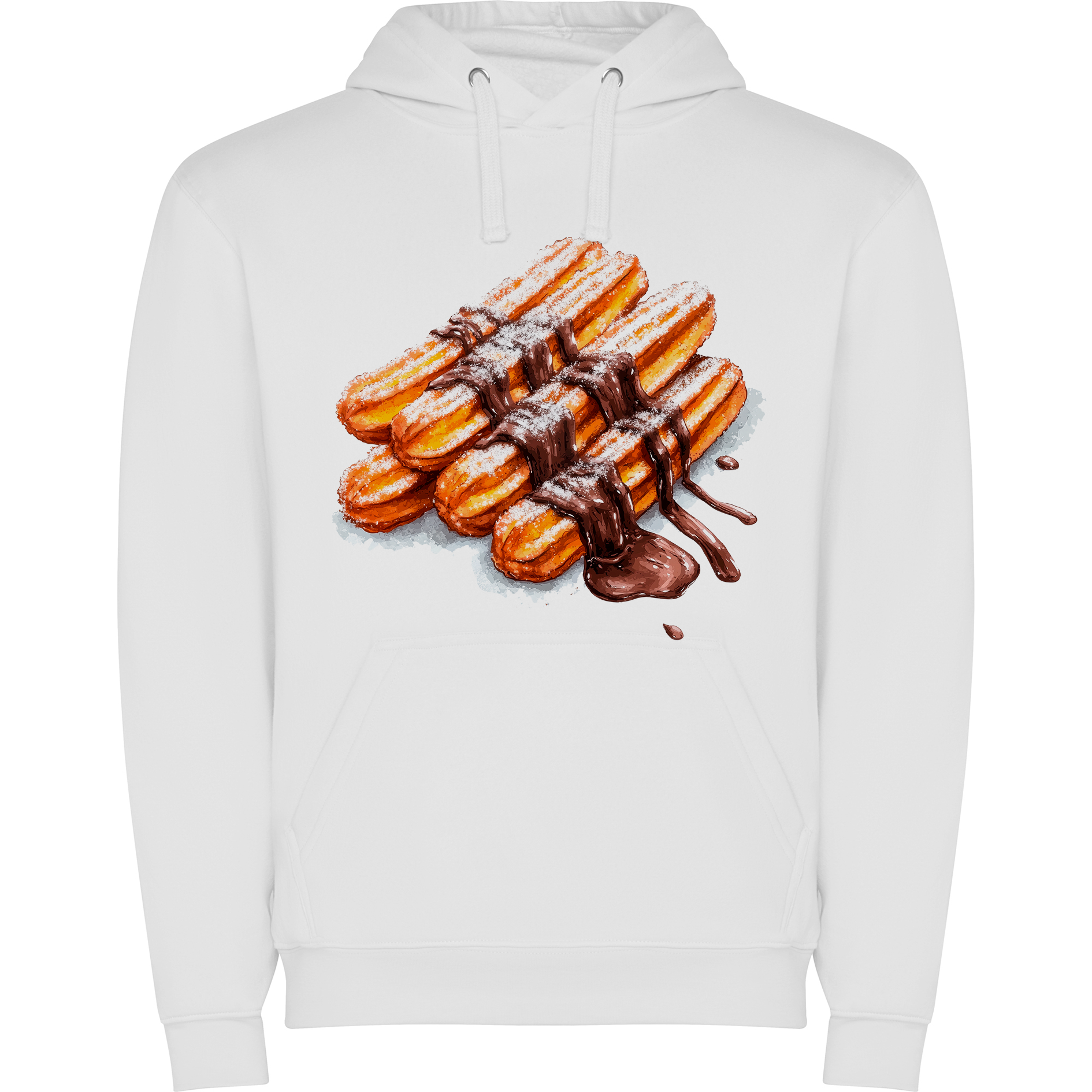 Sudadera con estampado gráfico "Churros con chocolate"