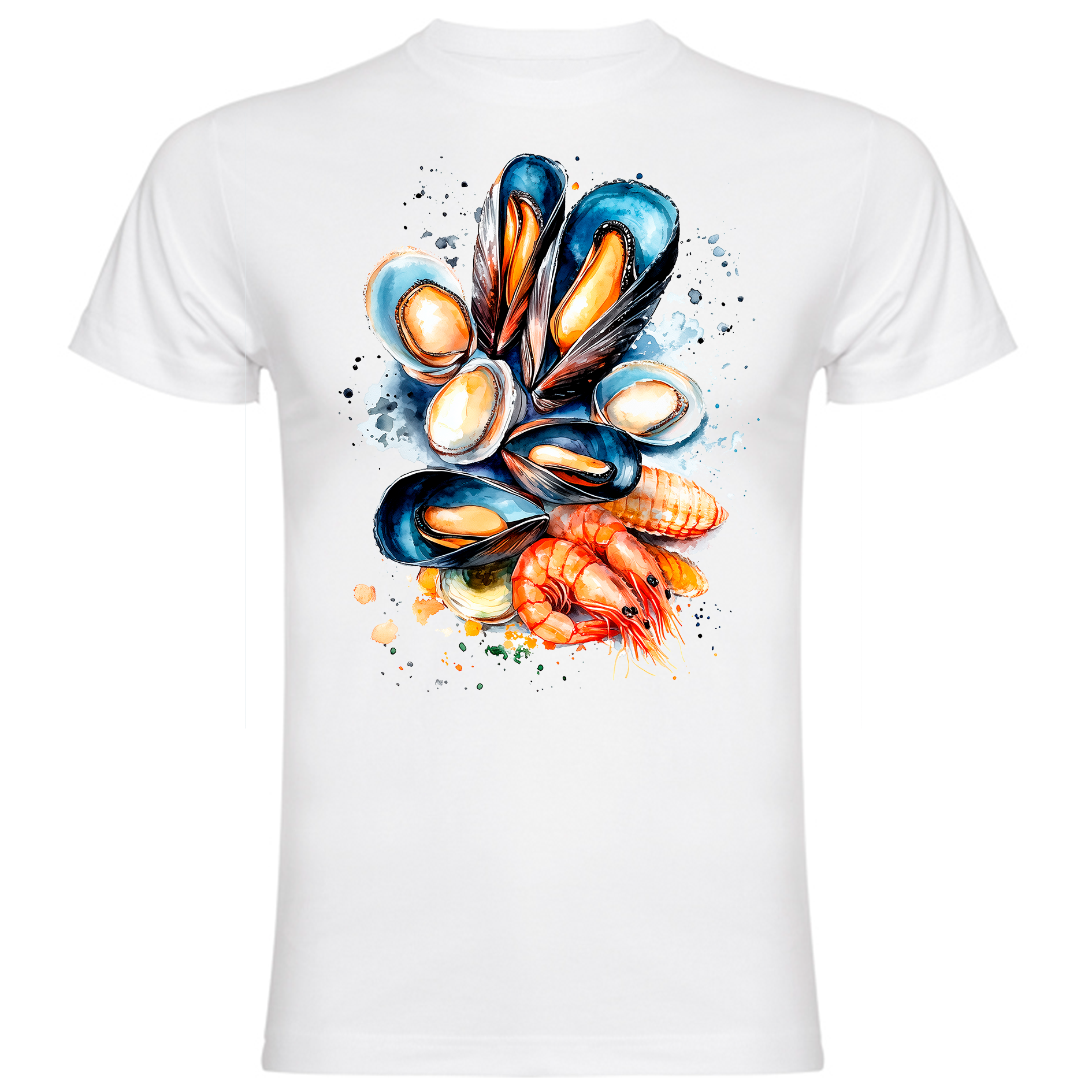 Sudadera con estampado gráfico "Mejillones y mariscos"
