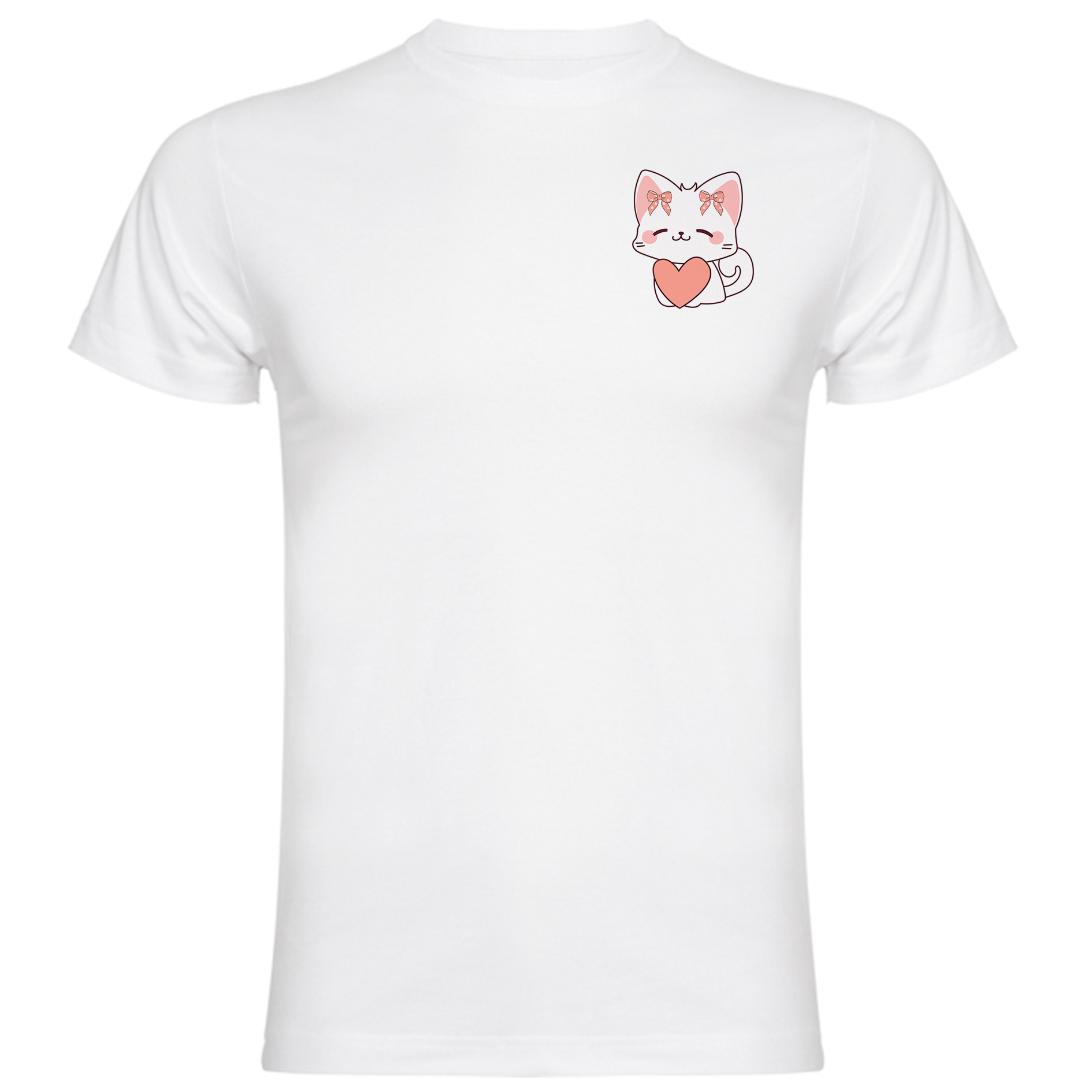 a white t - shirt with a cat face on it
