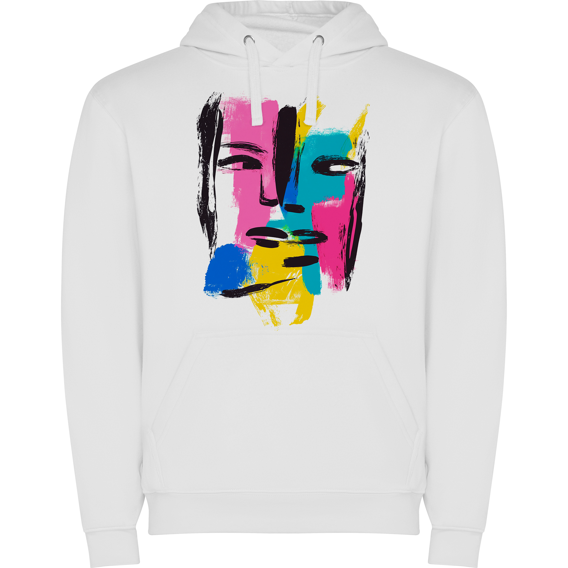 Sudadera con estampado gráfico "Caras abstractas"