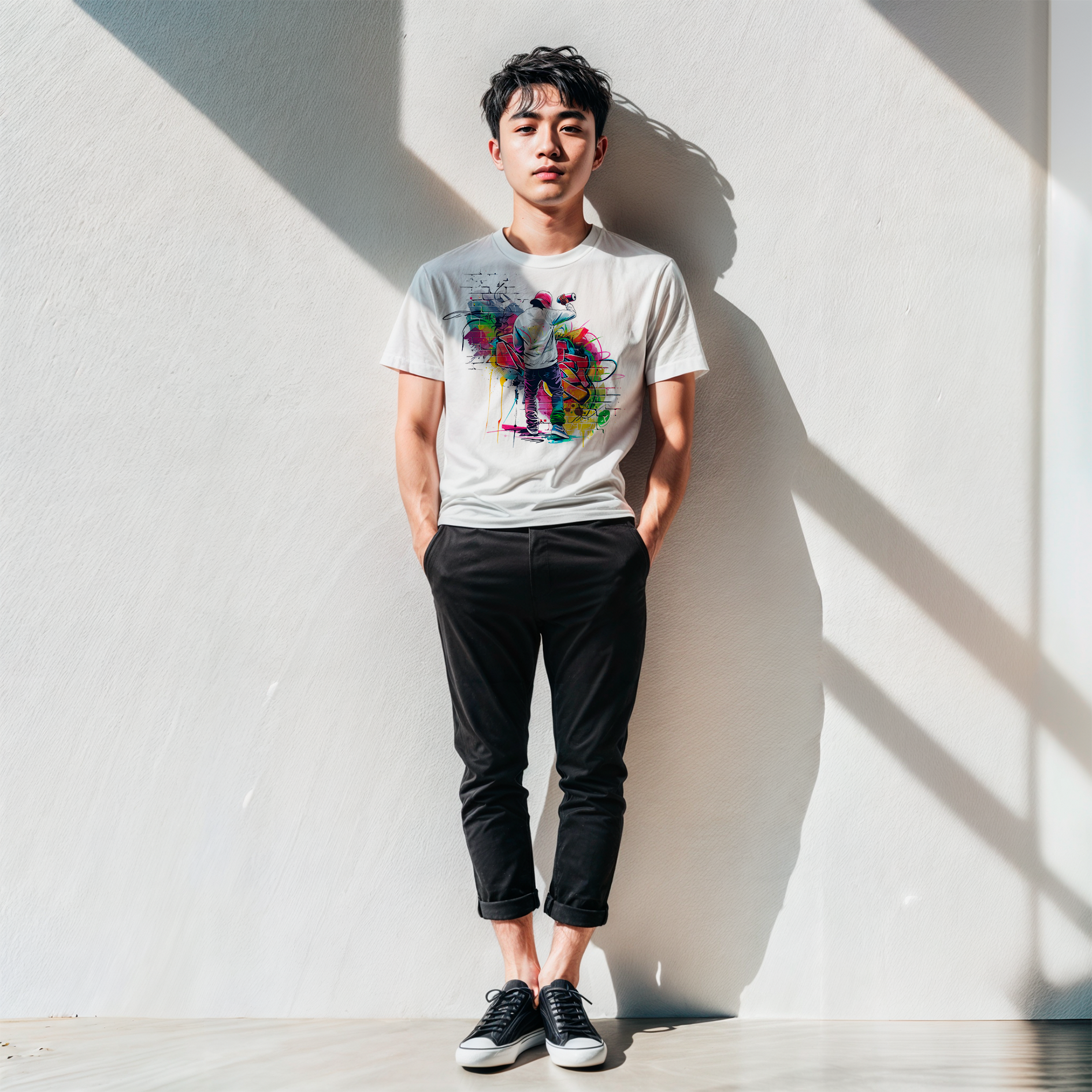 Sudadera con estampado gráfico "Silueta del artista"