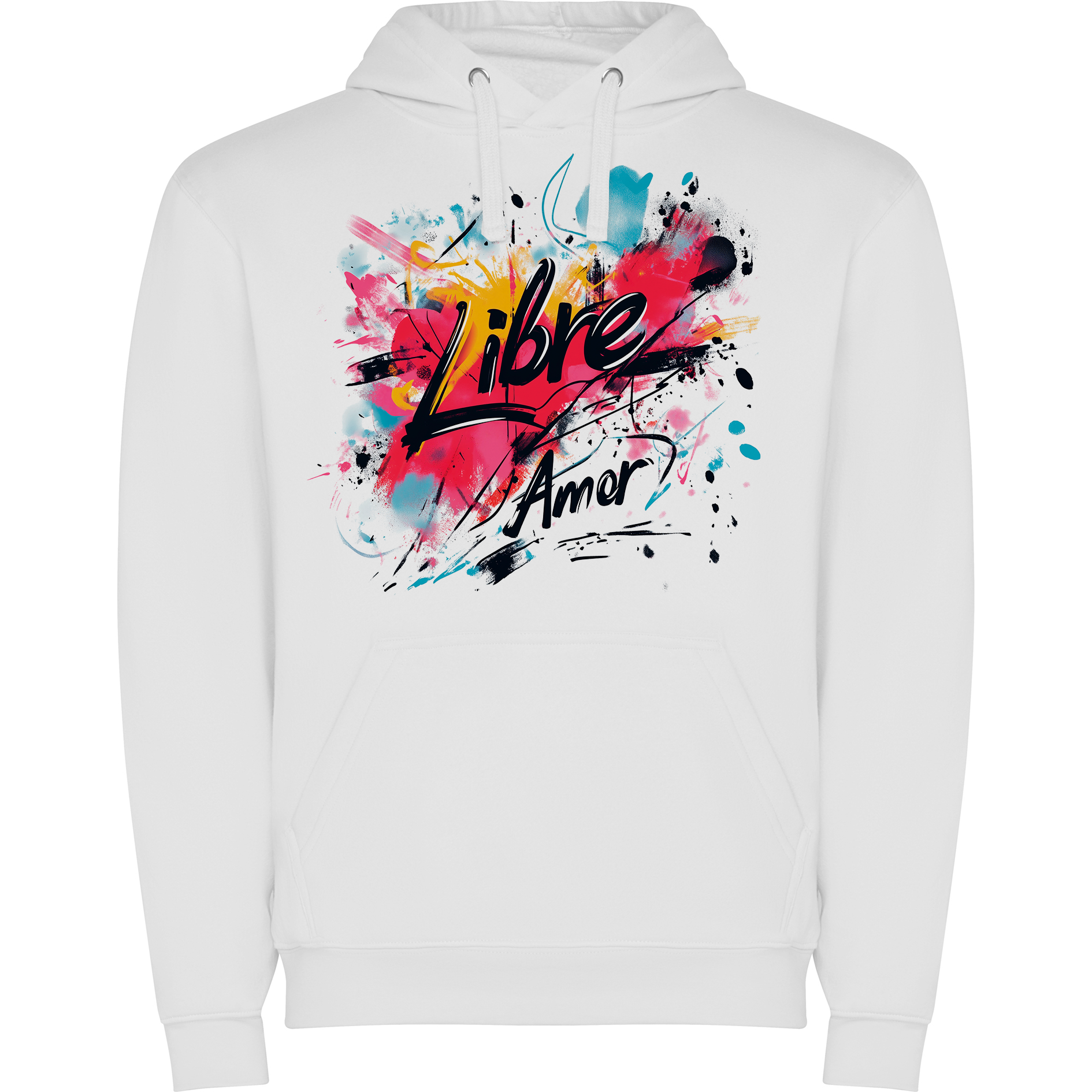 Sudadera con estampado gráfico "'Libertad' y 'Amor'"
