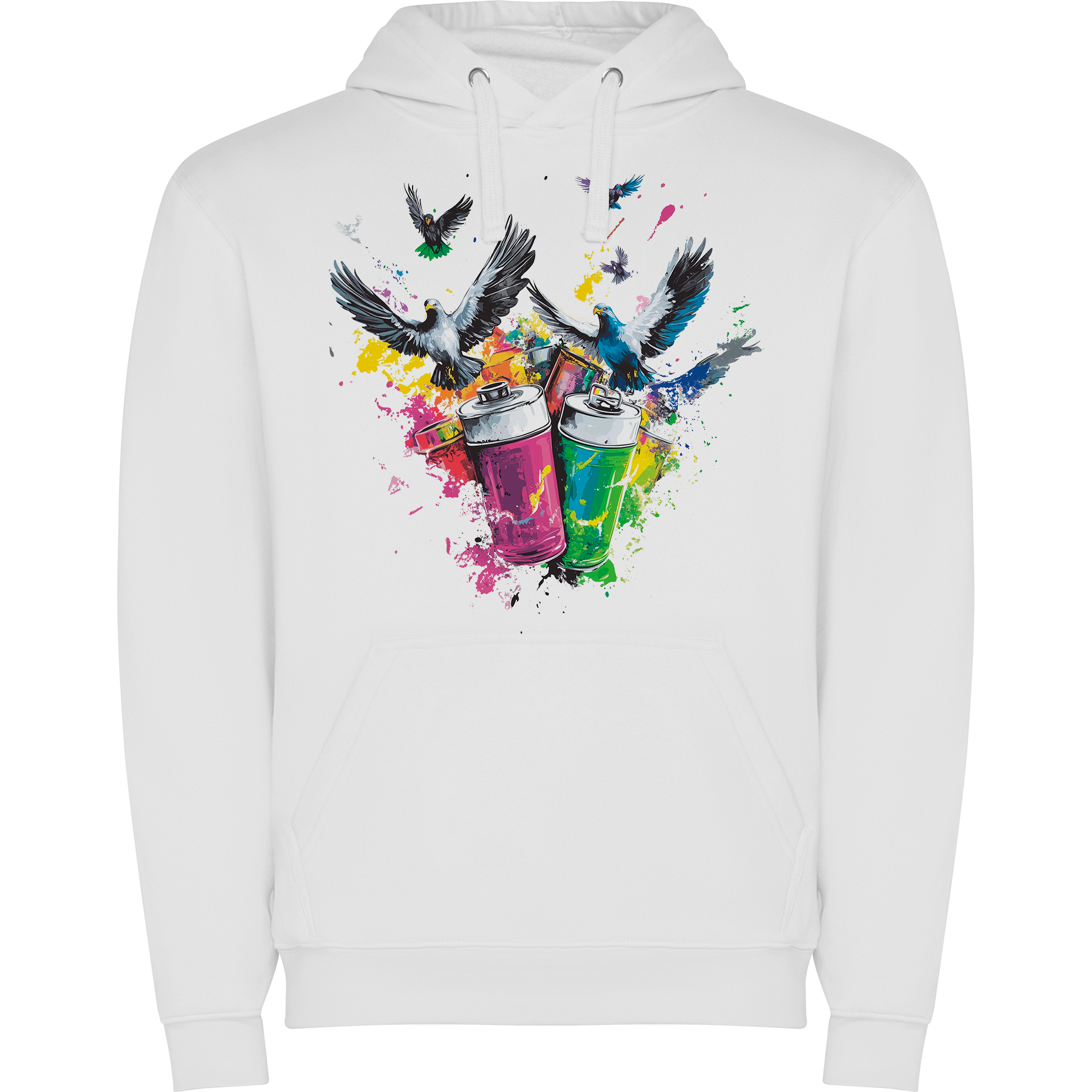 Sudadera con estampado gráfico "Aves con alas"