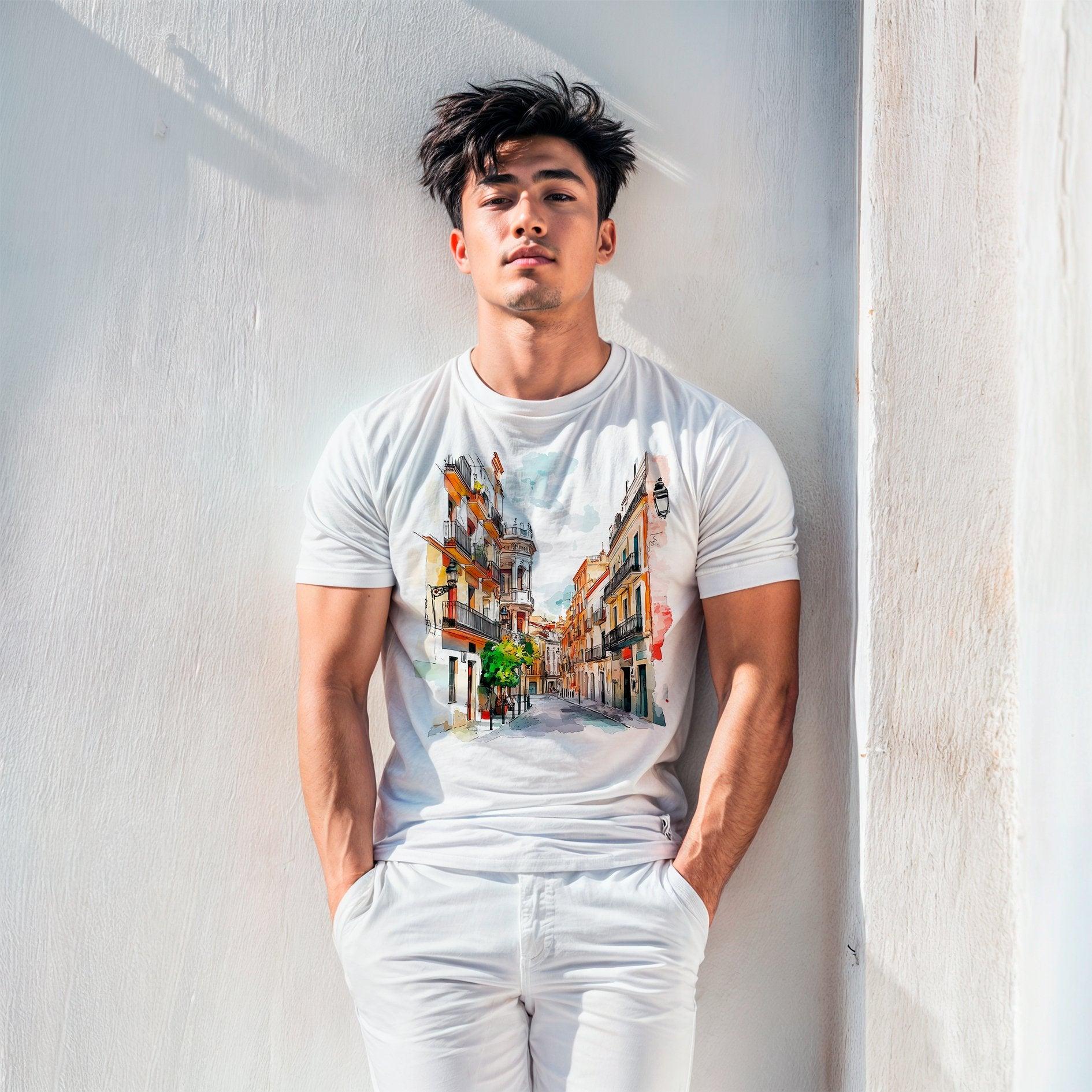 Calle urbana de España en estilo acuarela - Weare Young