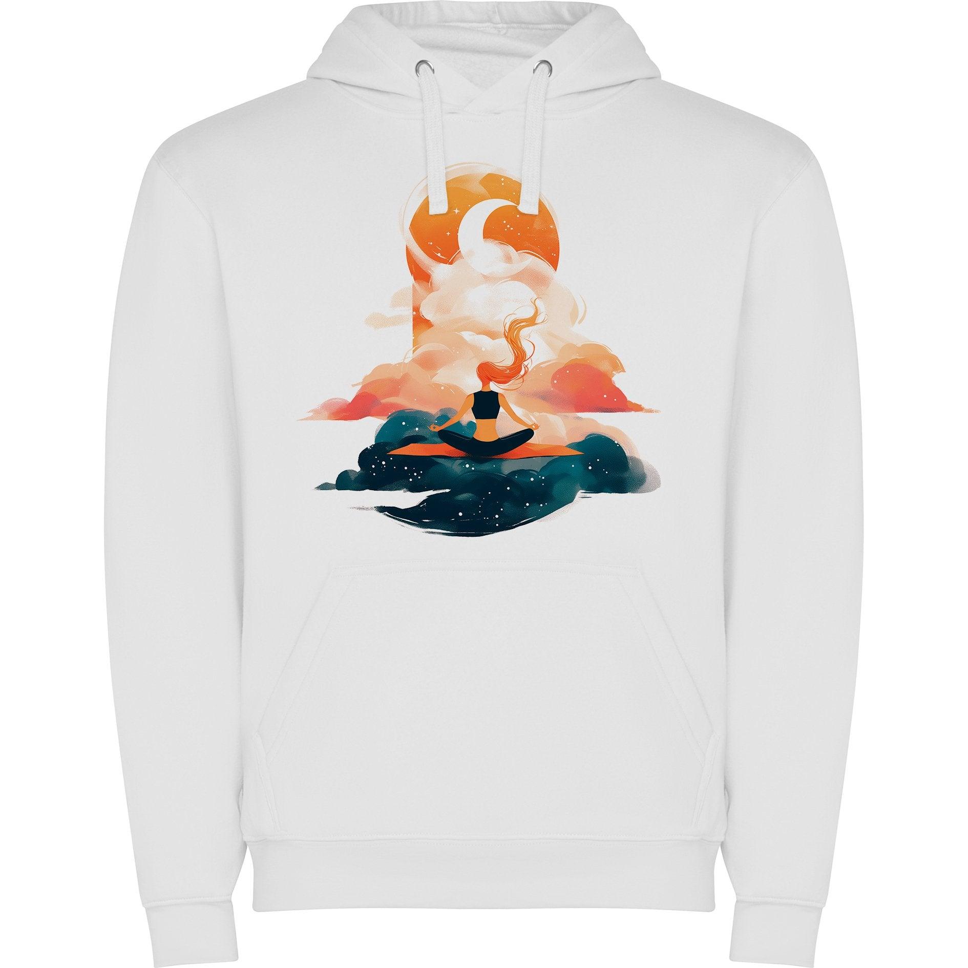 Sudadera con estampado gráfico "Yoga en las nubes"